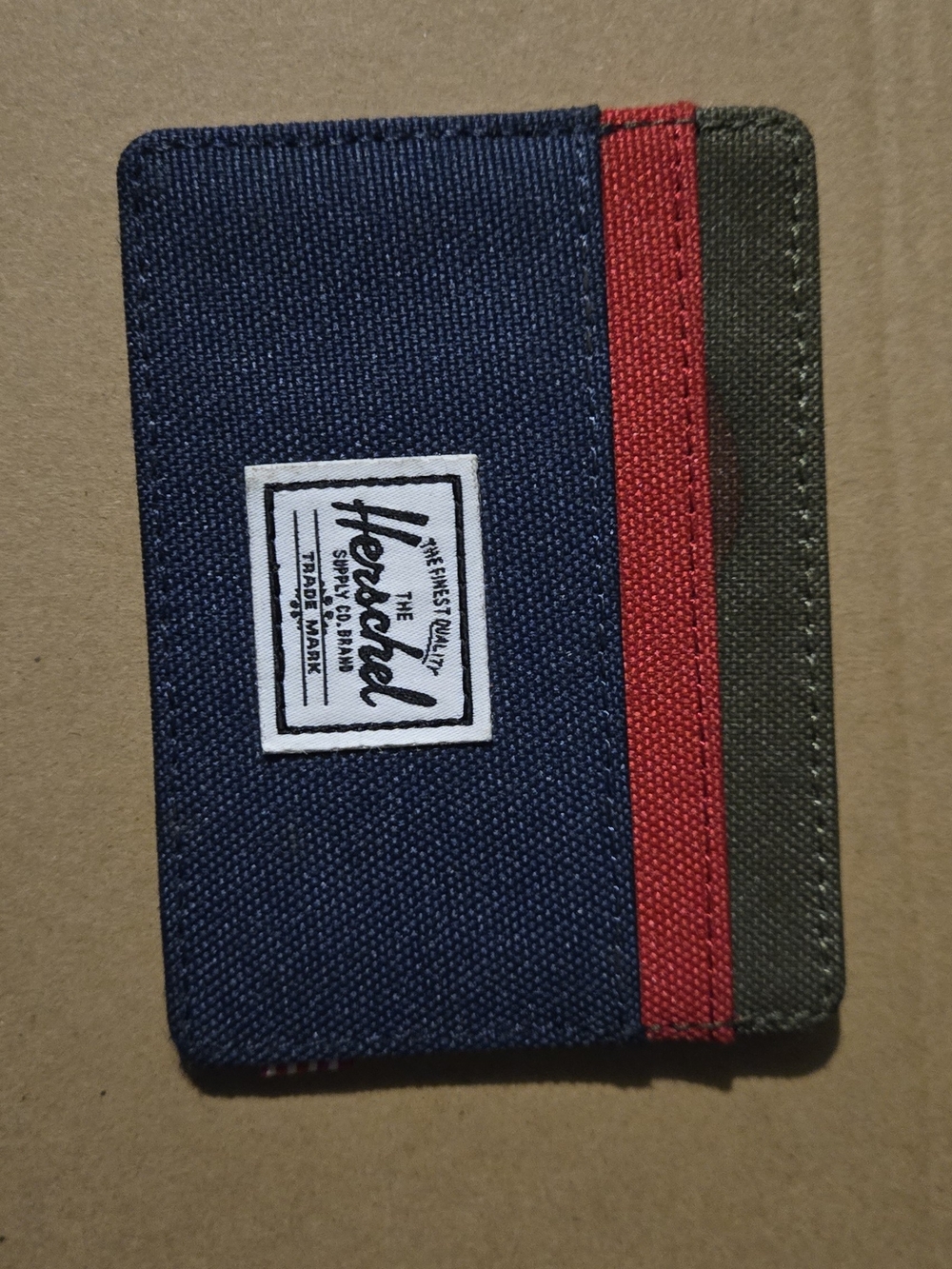 Herschel Supply Company Navy Card Card with Red Stripe